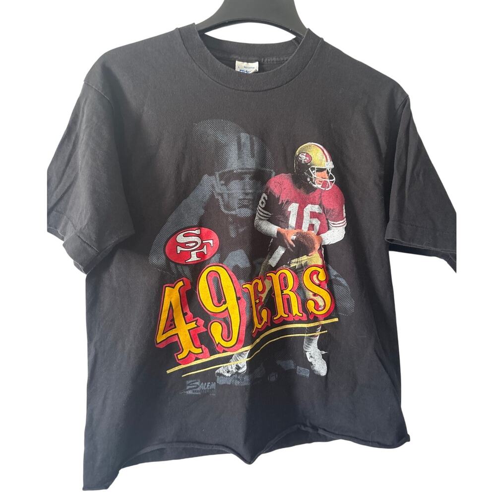 Vintage 90s Salem Sportswear San Francisco 49ers Joe Montana T-Shirt Large